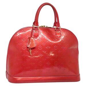 LOUIS VUITTON Monogram Vernis Alma GM Hand Bag Rose Pop